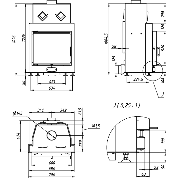 Камінна топка Gavryliv&Sons 60x52 фото 2, ціна Камінна топка Gavryliv&Sons 60x52 фото 1, ціна