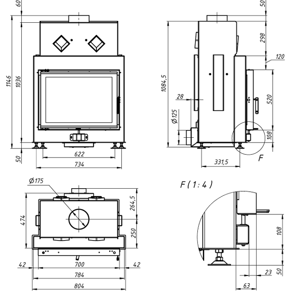 Камінна топка Gavryliv&Sons 70x52 фото 2, ціна Камінна топка Gavryliv&Sons 70x52 фото 1, ціна