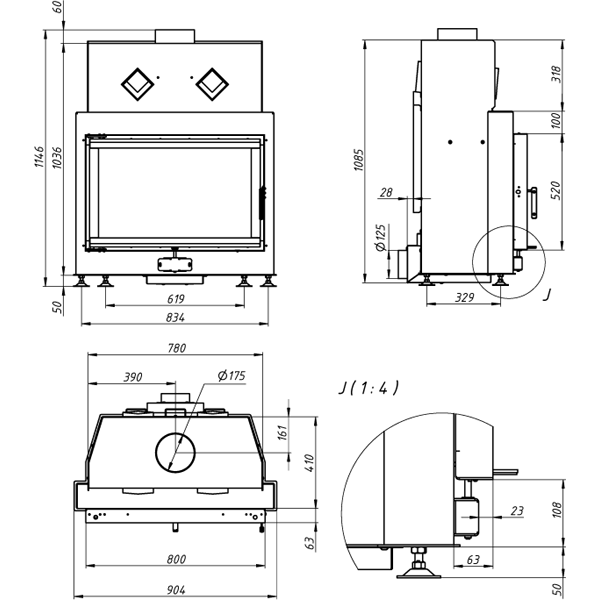 Камінна топка Gavryliv&Sons 80x52 фото 2, ціна Камінна топка Gavryliv&Sons 80x52 фото 1, ціна