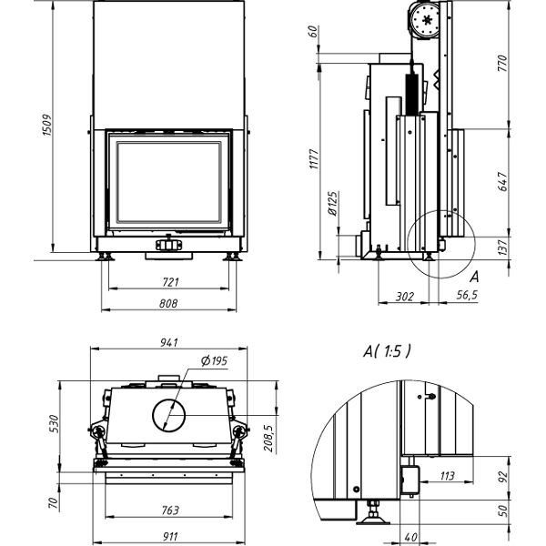 Камінна топка Gavryliv&Sons 76x62 G фото 2, ціна Камінна топка Gavryliv&Sons 76x62 G фото 1, ціна