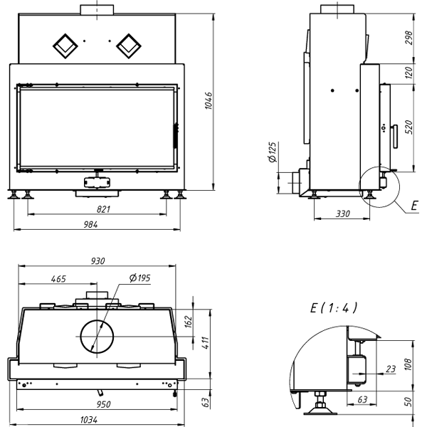 Камінна топка Gavryliv&Sons 95x52 фото 2, ціна Камінна топка Gavryliv&Sons 95x52 фото 1, ціна