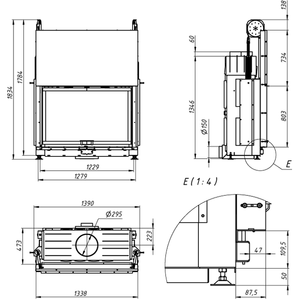 Камінна топка Gavryliv&Sons 120x80 G фото 2, ціна Камінна топка Gavryliv&Sons 120x80 G фото 1, ціна