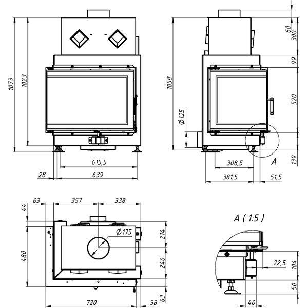 Камінна топка Gavryliv&Sons 2x48x52 фото 1, ціна