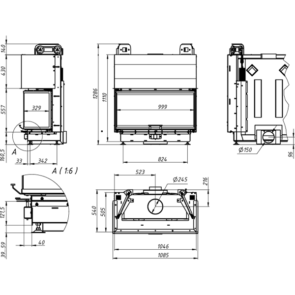 Камінна топка Gavryliv&Sons 33x100x33x54 фото 1, ціна