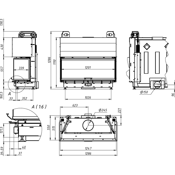 Камінна топка Gavryliv&Sons 34x120x34x54 фото 2, ціна Камінна топка Gavryliv&Sons 34x120x34x54 фото 1, ціна