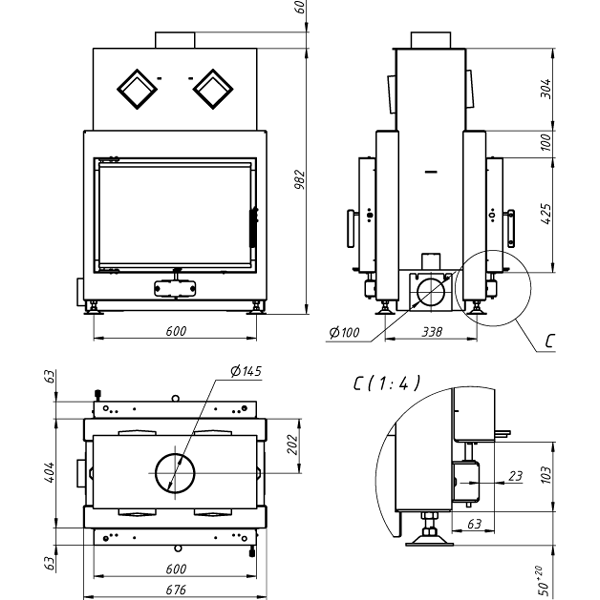 Камінна топка Gavryliv&Sons 60x42 T фото 1, ціна