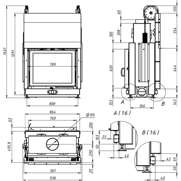 Камінна топка Gavryliv&Sons 76x62 TG фото 2, ціна Камінна топка Gavryliv&Sons 76x62 TG фото 1, ціна