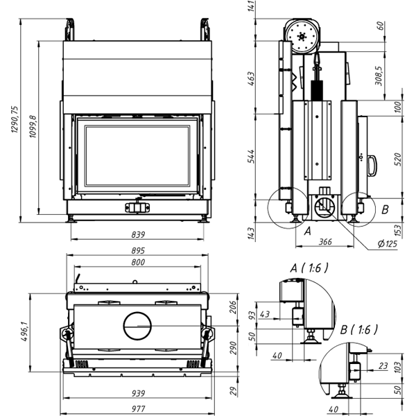 Камінна топка Gavryliv&Sons 80x52 TG фото 2, ціна Камінна топка Gavryliv&Sons 80x52 TG фото 1, ціна