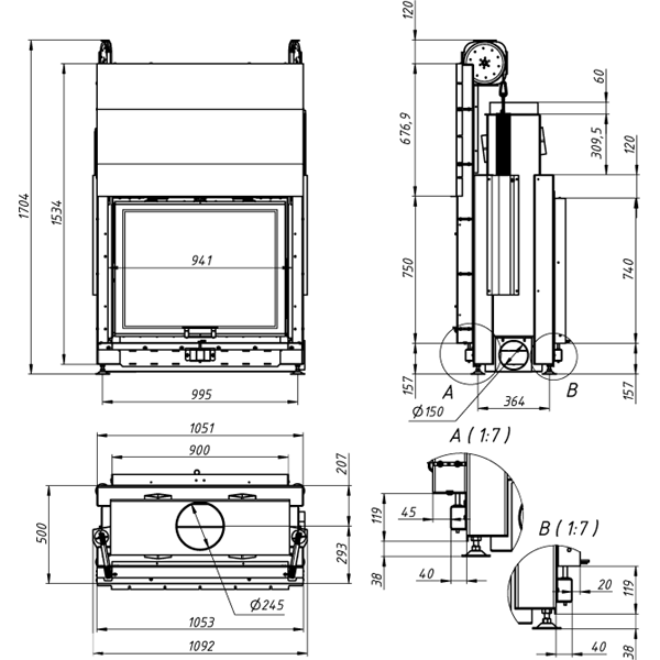 Камінна топка Gavryliv&Sons 90x75 TG фото 1, ціна