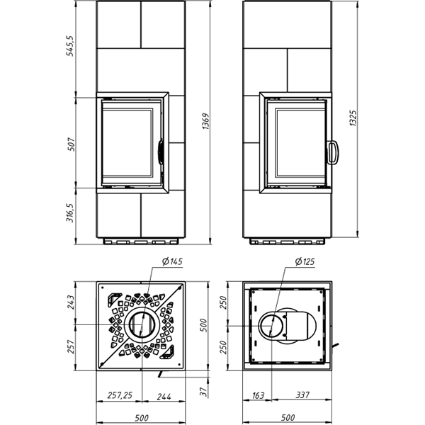 Піч опалювальна Gavryliv&Sons AP 36x36x52 фото 1, ціна